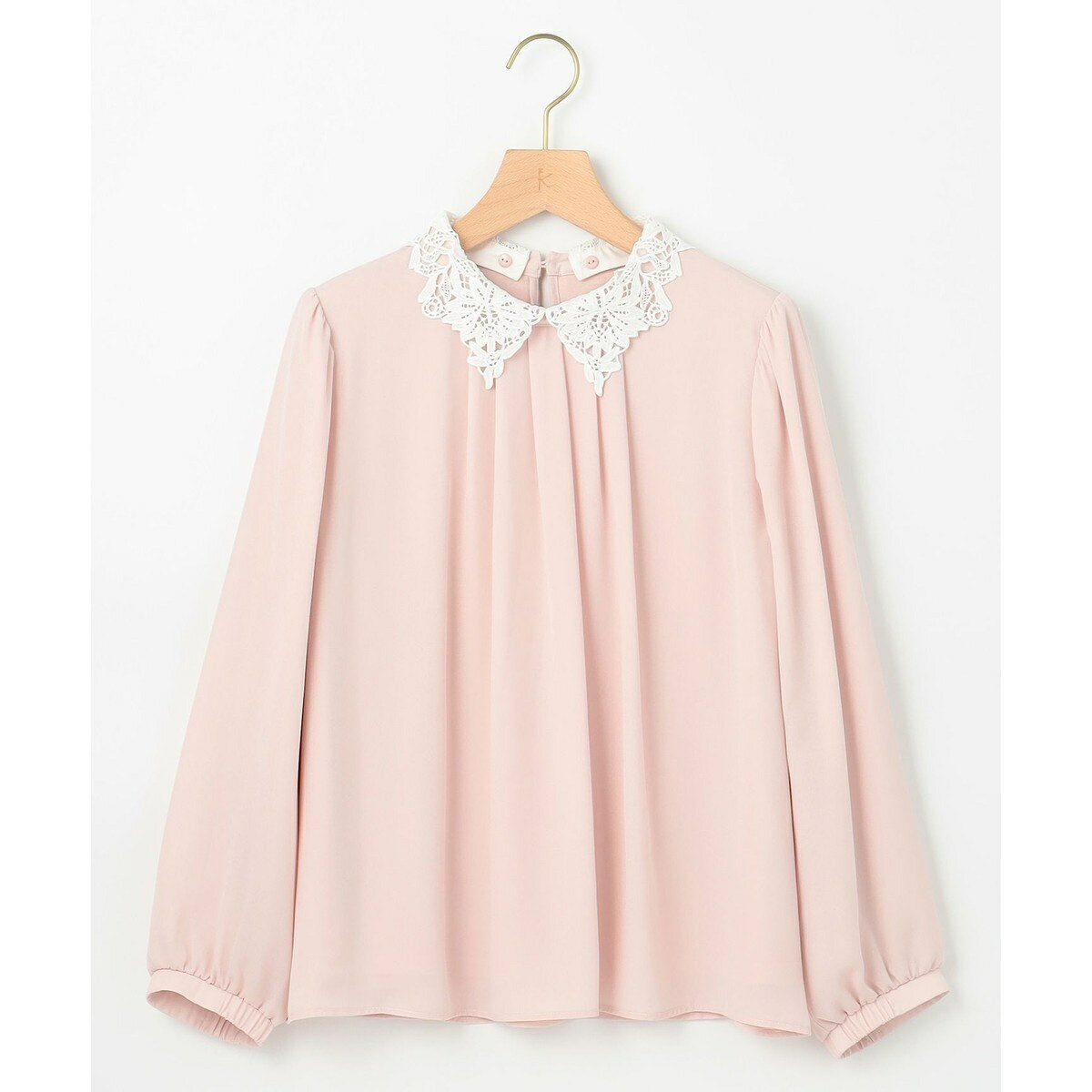 【WEB限定・2WAY】ジョーゼットシフォンレース襟 ブラウス／組曲（KUMIKYOKU）