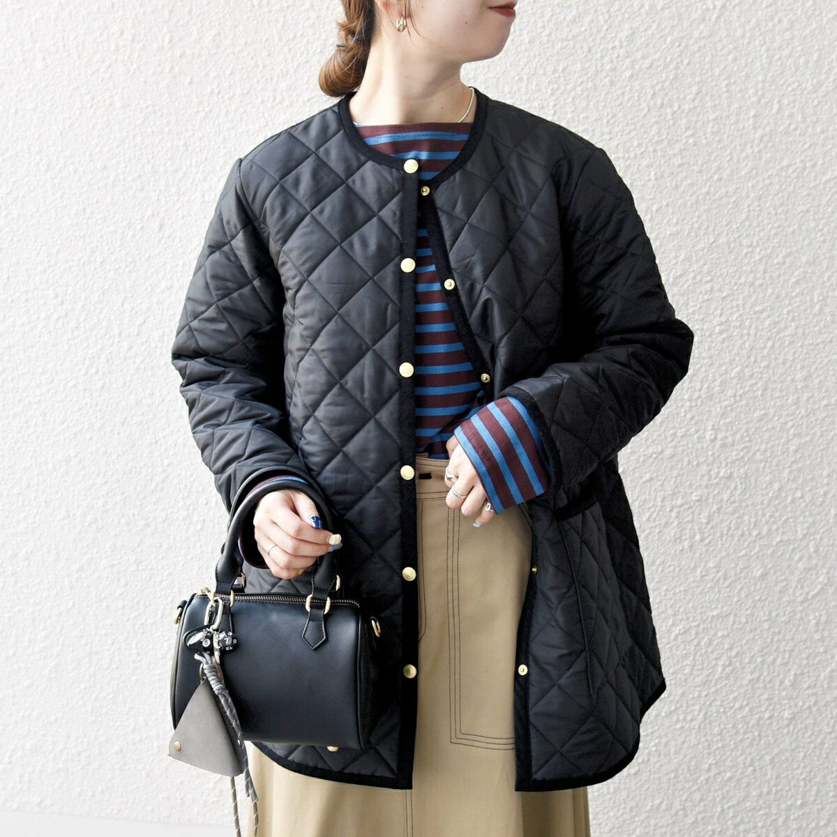 Traditional Weatherwear: ARKLEY Aライン ミドル ノーカラー コート／シップス エニィ（SHIPS any）