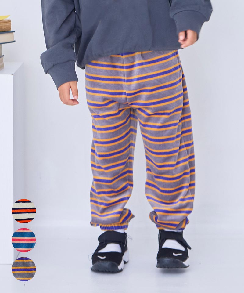 先染めボーダーベロアパンツ／マーキーズ（MARKEY'S）