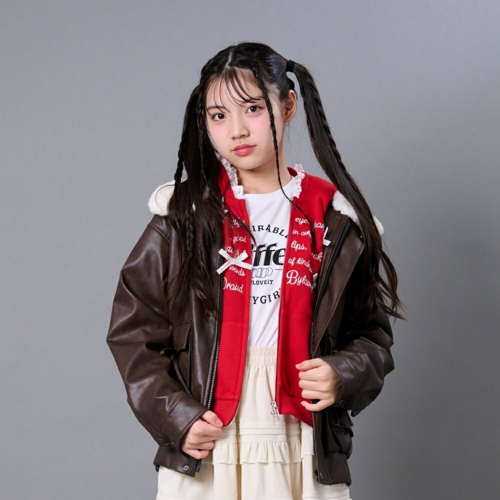 衿ファー合成皮革ジャケット／バイラビット（by LOVEiT）のサムネイル