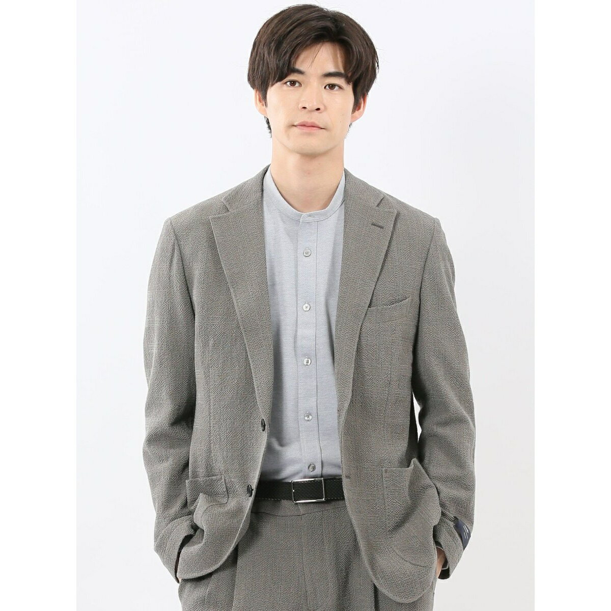 【ストレッチ ウール混サッカー】m.f.エディトリアル 2ボタンジャケット(セットアップ可能)／m.f.エディトリアル（m.f.editorial）