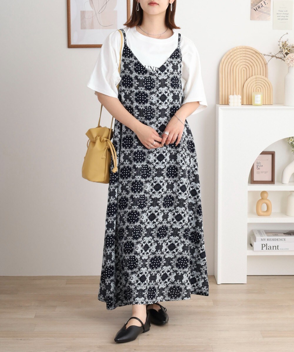 レーヨンキャミOP＋小花柄天竺Tシャツアンサンブル／ジャングルジャロピー（JUNGLE JALOPY）