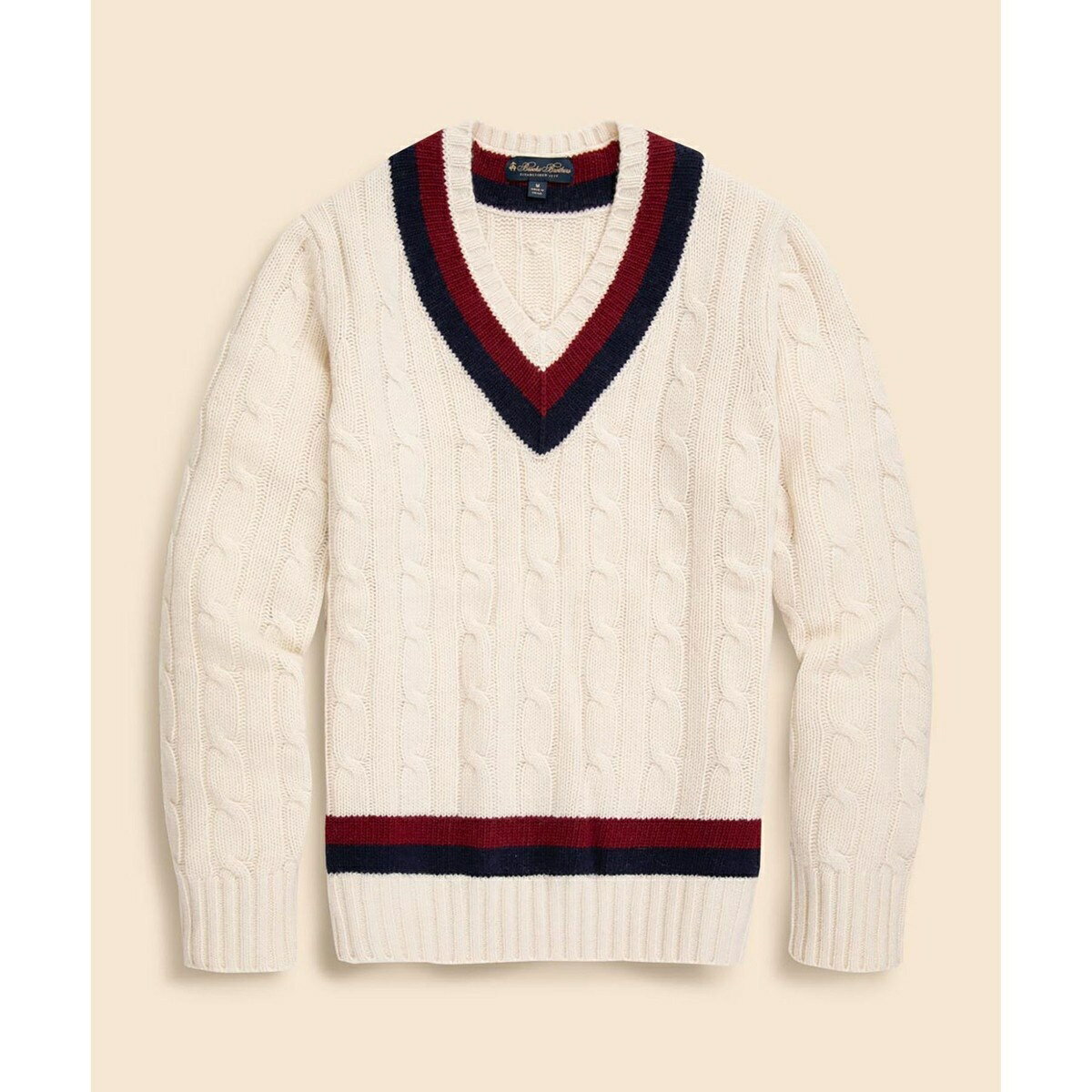 ウール ケーブル Vネックテニスセーター／ブルックスブラザーズ（Brooks Brothers）