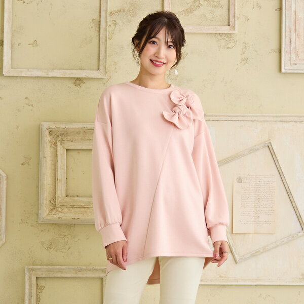 リボンコクーンカットソー／ローズティアラ（Rose Tiara）