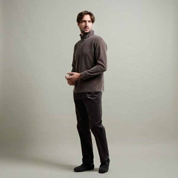 【HIDEAWAYS BLACK】モールブロックチェックスタンドハーフジッププルオーバー／ハイダウェイ（HIDEAWAYS）