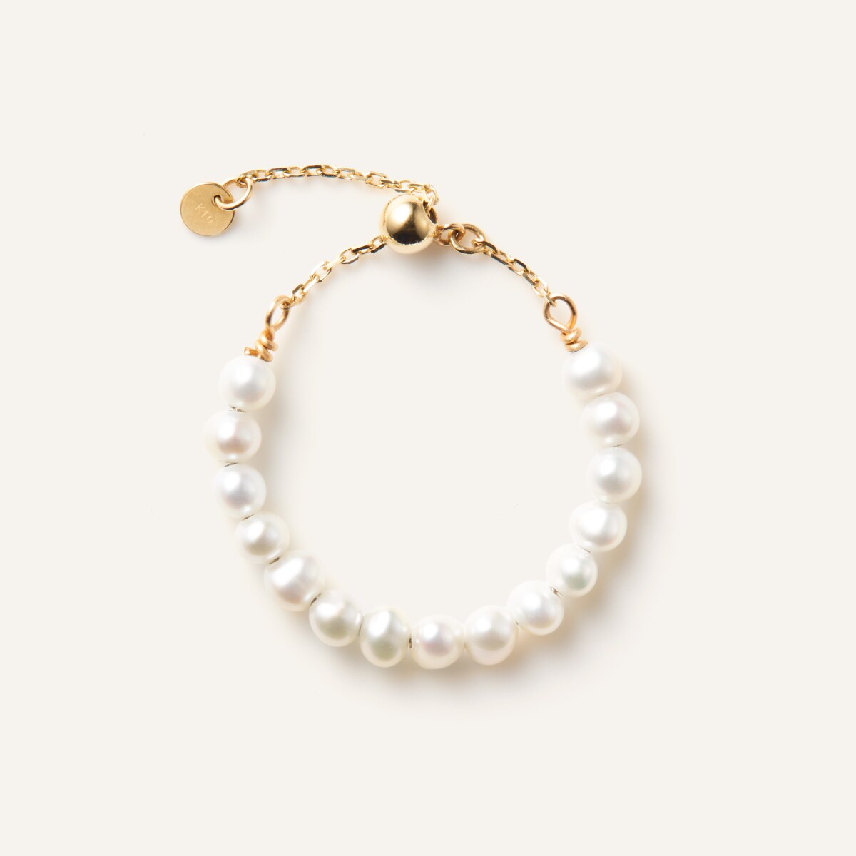 K10YG 淡水パール チェーンリング／ ヴイエー ヴァンドーム青山（va vendome aoyama）