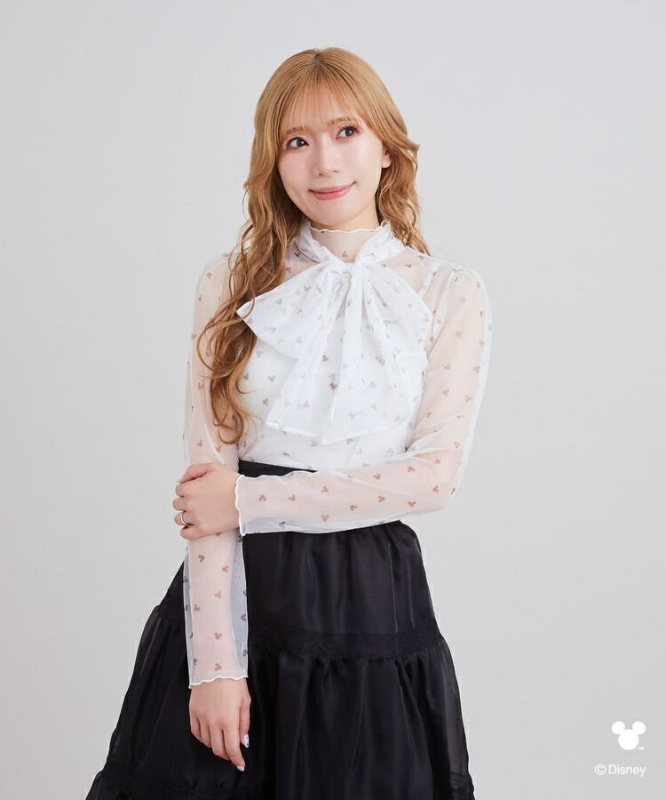 ミッキー／シェイプ柄シアーインナートップス／アリーム（Areeam）