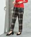 起毛ストレッチチェックパンツ/イ