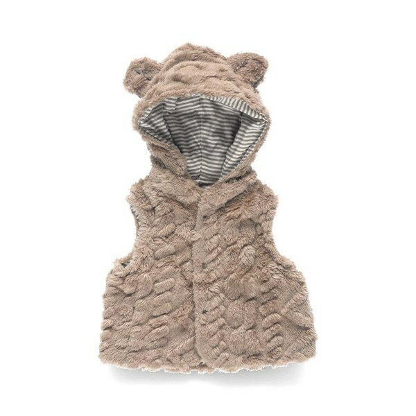 【ベビー】ケーブル柄クマ耳ベスト／ブランシェス（branshes）