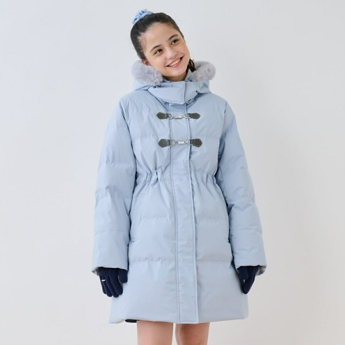 【130cmあり】【はっ水・家庭洗濯可】Aラインダウンコート/ポンポネットジュニア(pom ponette junior)