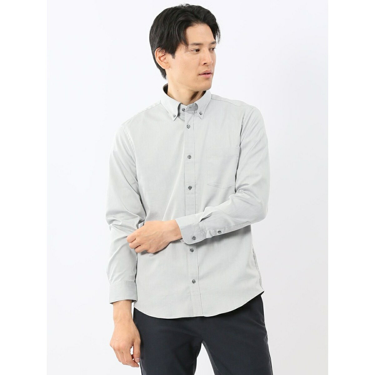 【 ストレッチ 綿混】タカキュー ソラーロ ボタンダウン長袖シャツ／タカキュー（TAKA-Q）