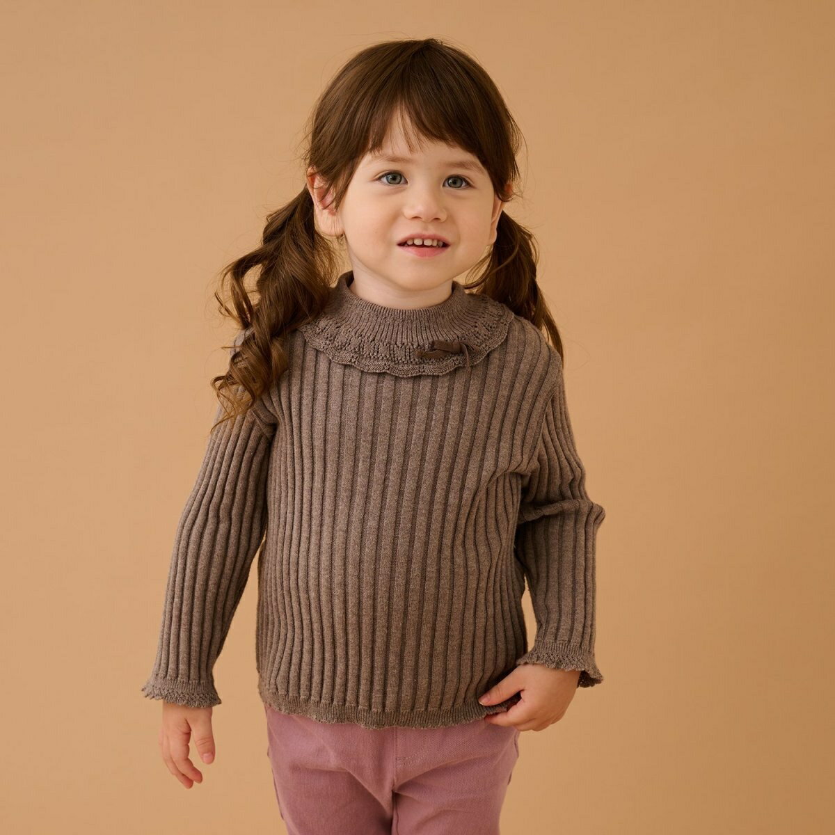 オーガニックフリル衿リブセーター／センスオブワンダー（sense of wonder）