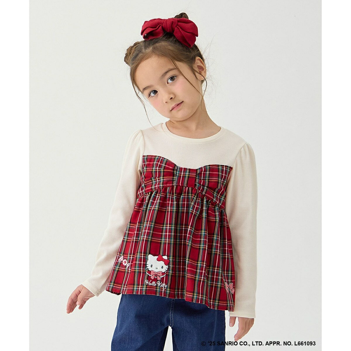 【ハローキティ×ANY KIDS】ドッキング刺繍 長袖Tシャツ／エニィ（any FAM）のサムネイル