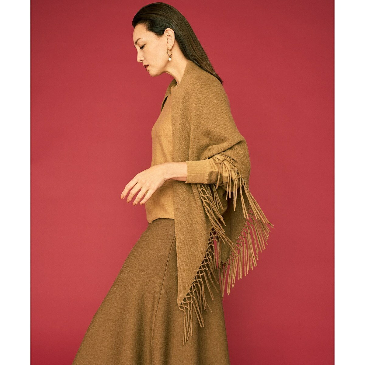 【カタログ掲載】ファインウールカシミヤドルマンシルエット ニット／自由区（JIYU-KU）