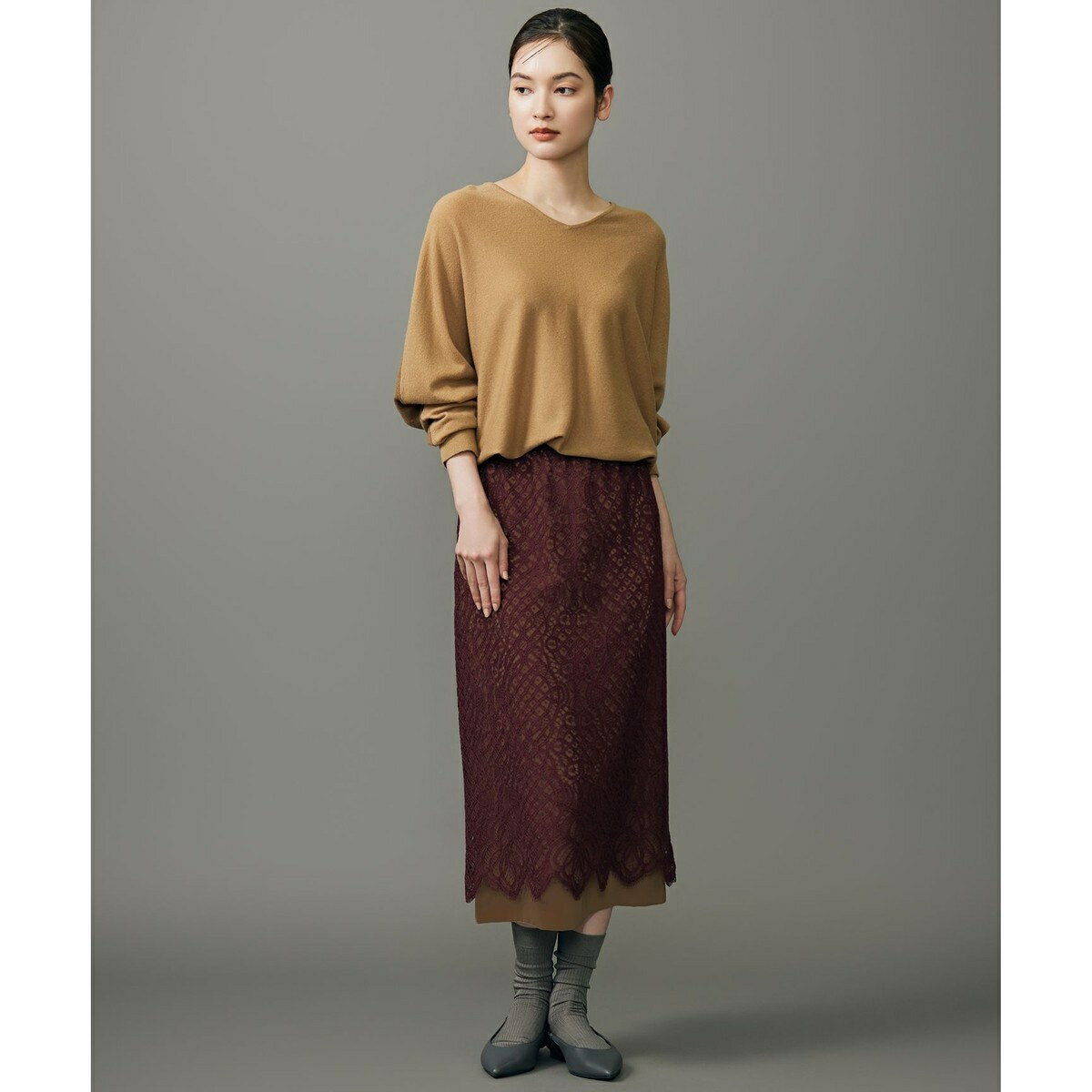 【カタログ掲載】ファインウールカシミヤドルマンシルエット ニット／自由区（JIYU-KU）