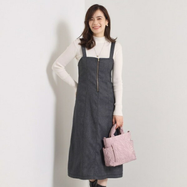 【手洗い可】デニム風ジャンスカ／イッツデモ（ITS'DEMO）