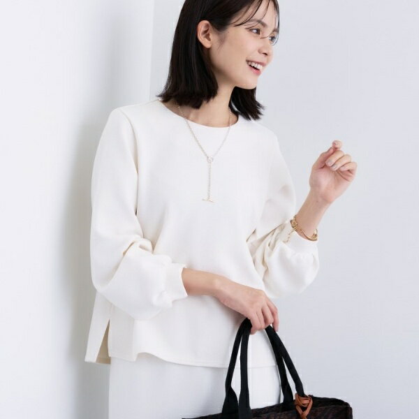 【SETUP可能／袖コンシャス】ダンボールジャージトップス／インディヴィ（INDIVI）