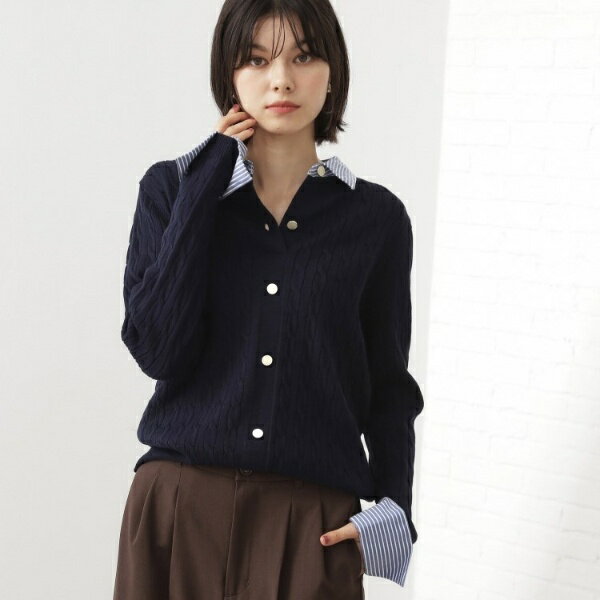 [입는 것만으로 코데 완성] 셔츠 레이어드 스타일 케이블 니트 / 더 숍 티케 (THE SHOP TK)