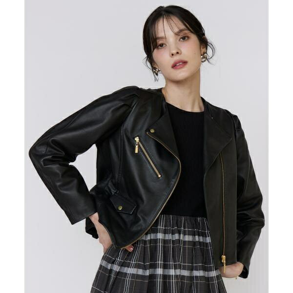 《M Maglie le cassetto》スパニッシュラムレザーブルゾン《美人百花9月号掲載 ／マーリエ ル カセット（Maglie le cassetto）