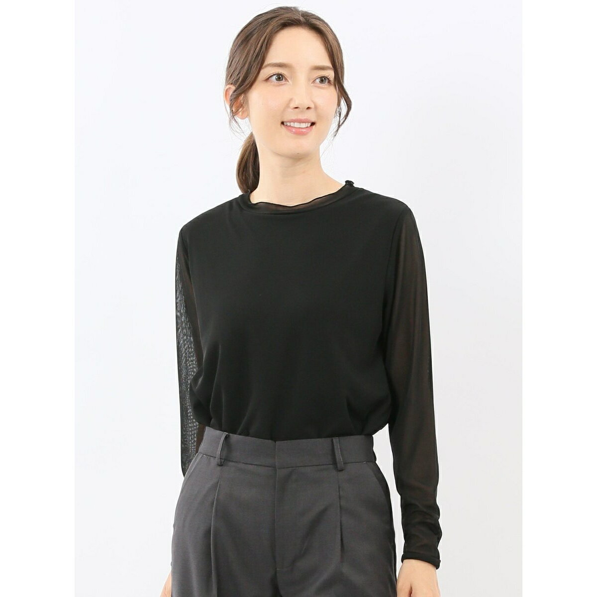 【ストレッチ】タカキュー シアー重ね 長袖プルオーバー／タカキュー（TAKA-Q）