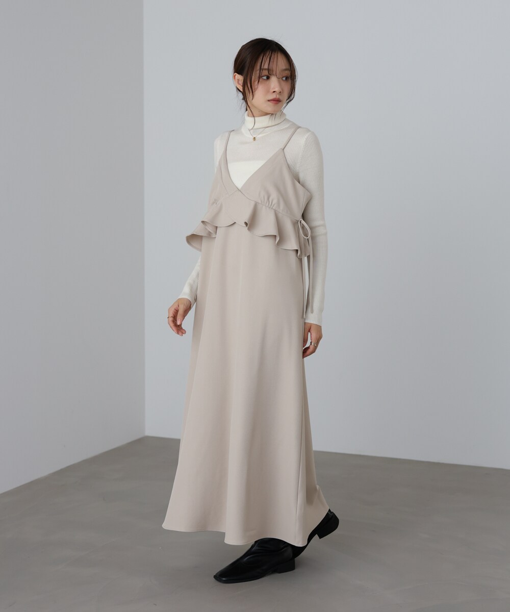 【選べるサイズ展開】ペプラムキャミワンピース／バブ（Bab）