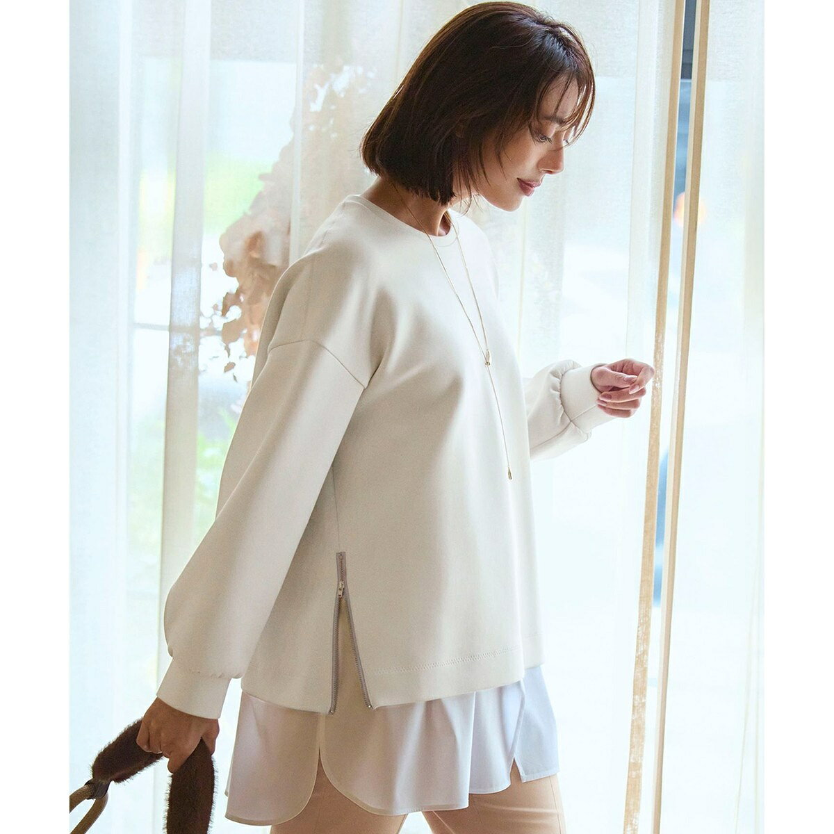 【VERY掲載/洗える】コットンエアーダンボール サイドジップ カットソー／23区（23KU） 0101marui-13035731 丸井(マルイ)楽天市場店 サンプル画像3