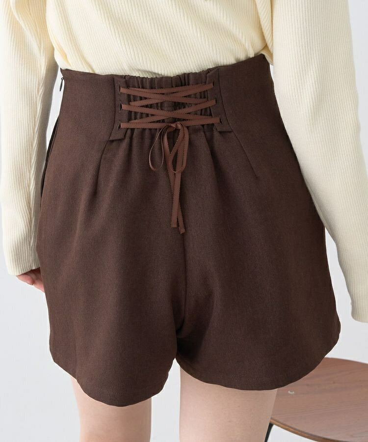 バックレースアップショートパンツ／アースミュージック＆エコロジー（earth music＆ecology）