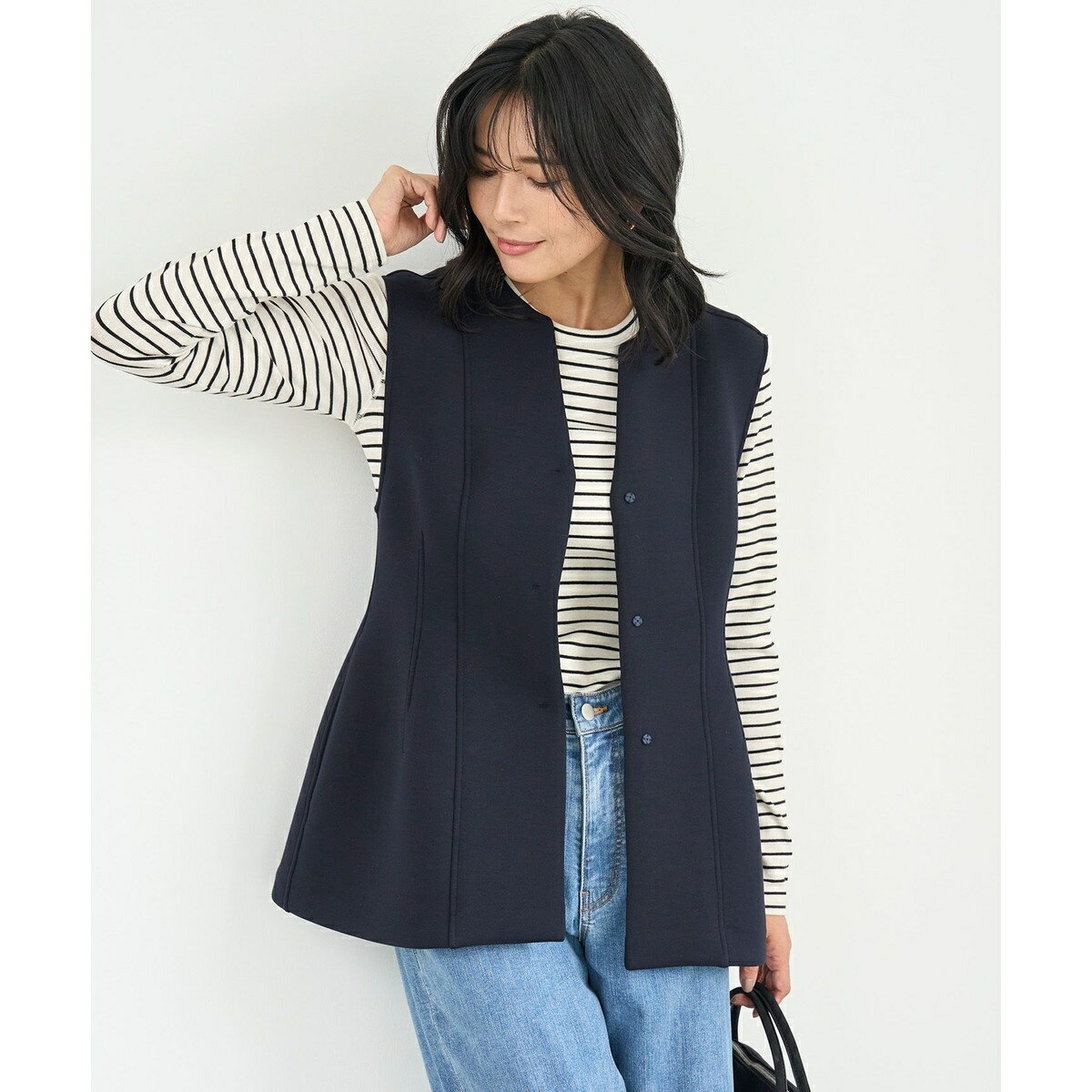 コットンカシミヤ クルーネックカットソー／アンフィーロ（UNFILO）