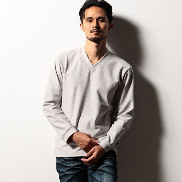 【RIELABO】ジャカードハイテンション Vネックプルオーバー／ニコルクラブフォーメン（NICOLE CLUB FOR MEN）