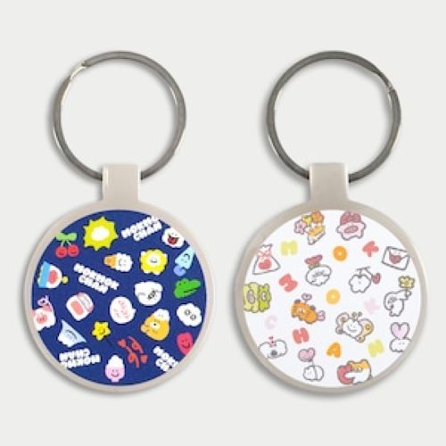 もくもくちゃん総柄ミラー／ネイビー（MK475）／もくもくちゃん（MokMokchan）