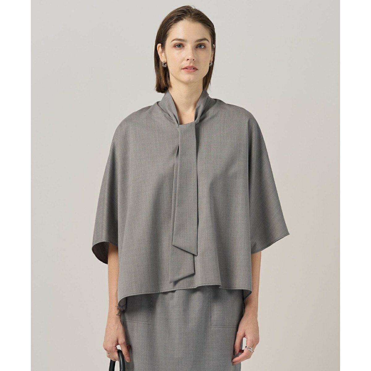 【洗える】T/Wブロード ボウタイブラウス／ICB（ICB）