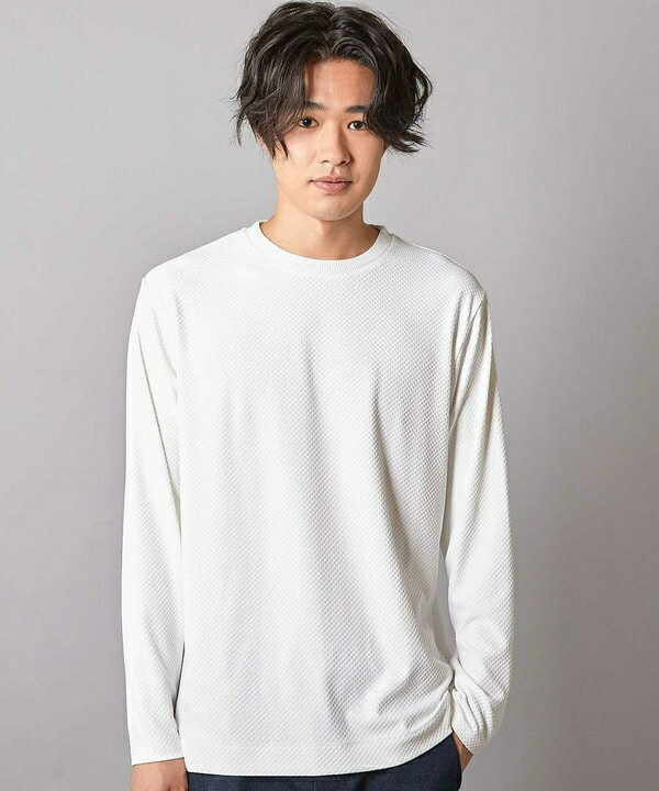 【速乾・抗菌」】スクエアジャガードクルーネックロンT／ユニオンステーション（UNION STATION）