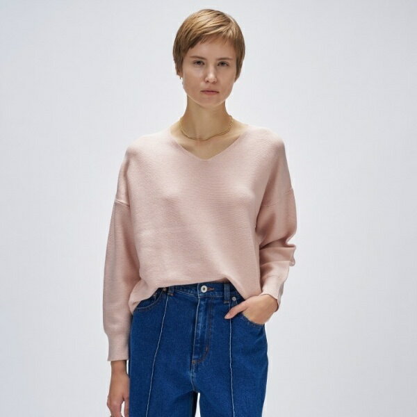 【手洗い可】Vネックラメガターニット／クロエンス（cloenc）