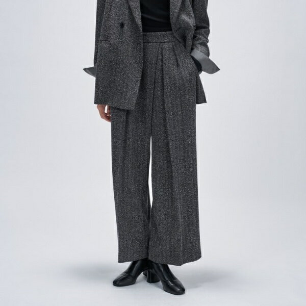 ダブルタックヘリンボーンワイドパンツ／クロエンス（cloenc）