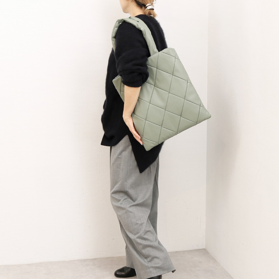 カシュカシュ cachecache / 合皮×ナイロンリバーシブルトート／カシュカシュ（cache cache）