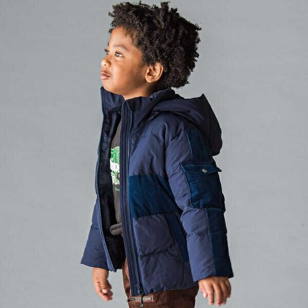 袖ライン中綿ジャケット(100~160cm)/ワスク(WASK)