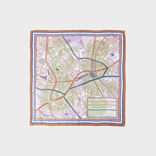 【manipuri】65×65正方形 コラージュサムウェア シルクスカーフ／アンタイトル（UNTITLED）