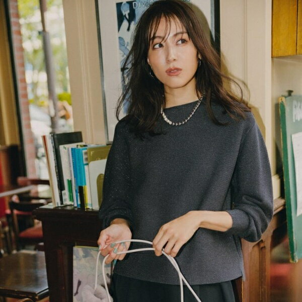 ラメガーターボートネックニット【洗濯機OK】／オペークドットクリップ（OPAQUE.CLIP）