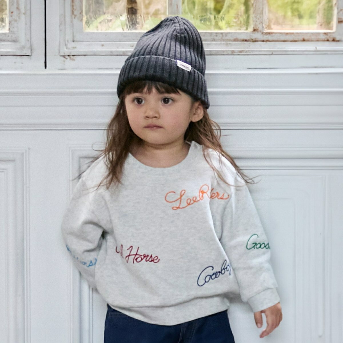 【Lee】ロゴ刺繍トレーナー／プティマイン（petit main）のサムネイル