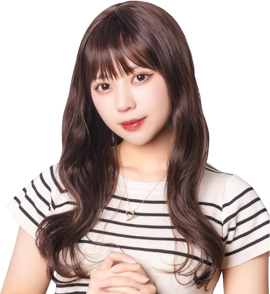 【ハロウィン】コスプレ ウィッグ レディース ウェーブ ロング ショコラ ブラウン／クリアストーン（clearstone）