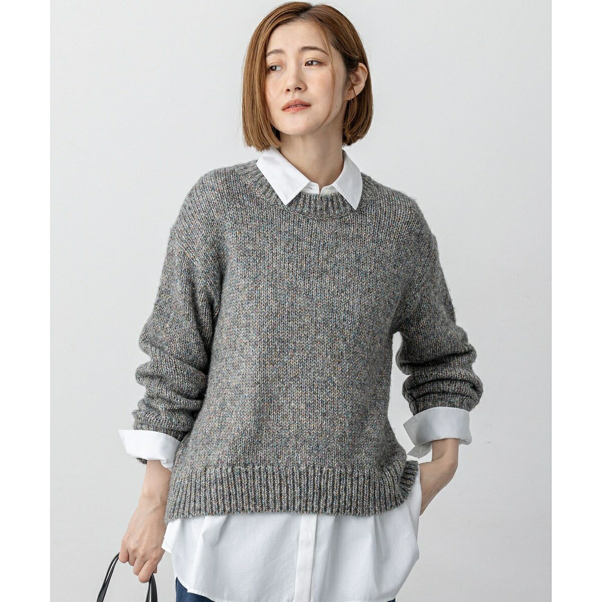 【洗える】マーブルルレックスリリー バルキーニット／23区（23KU）