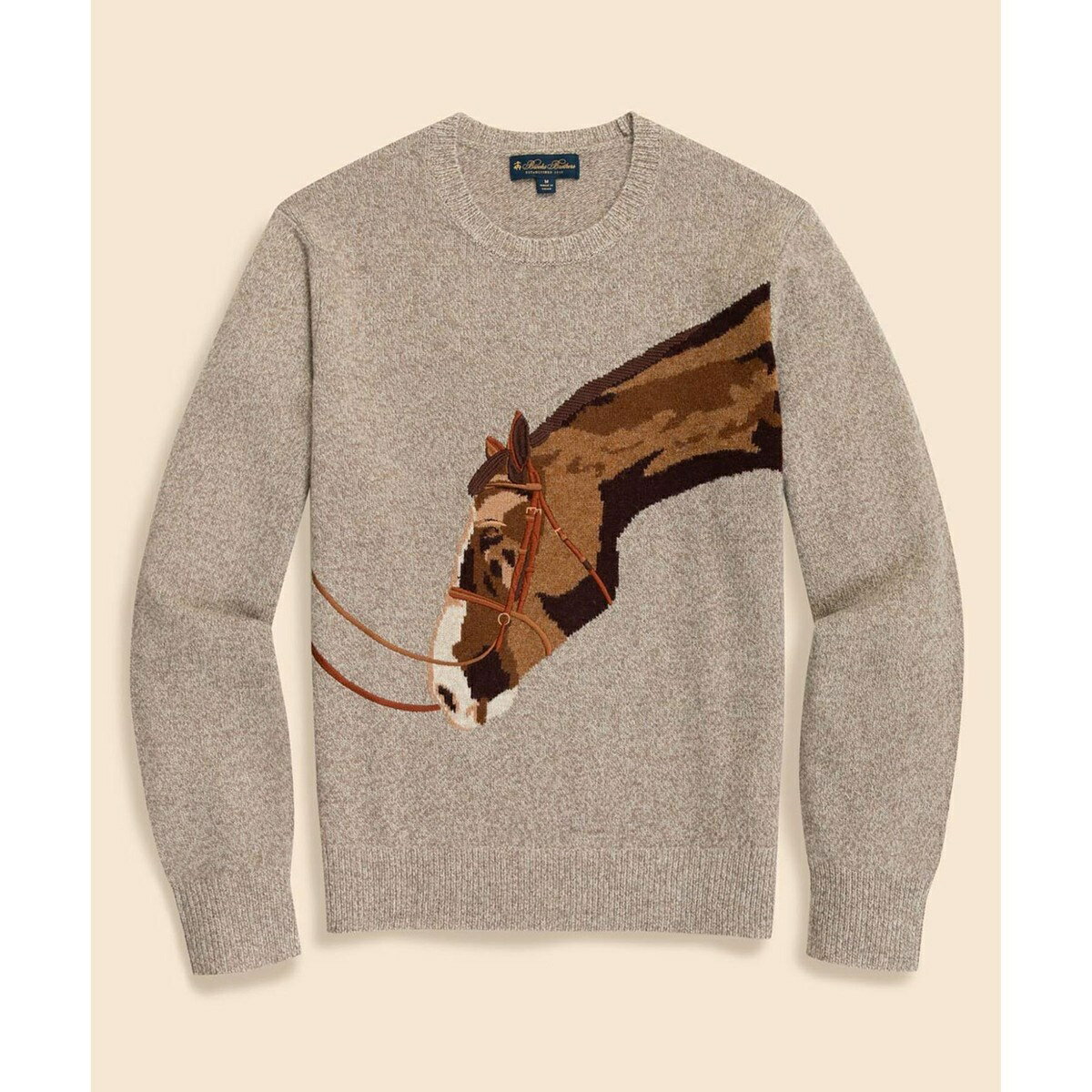 メリノウール　ホースインターシャ　クルーネックセーター／ブルックスブラザーズ（Brooks Brothers）