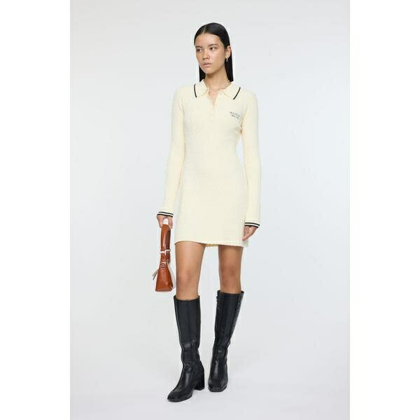 LOGO CABLE KNIT ミニドレス／マウジー（MOUSSY）