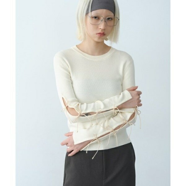 ribbon slit pullover／コードエー（CODE A）