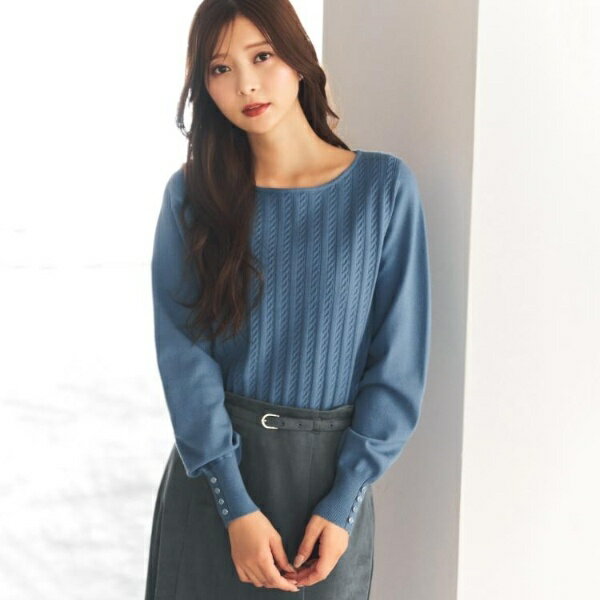 ボートネックケーブルニット【洗濯機OK抗ピル】／インデックス（index）のサムネイル