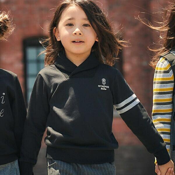 ショールカラーアームライントレーナー(90~150cm)／ベベ（BeBe）