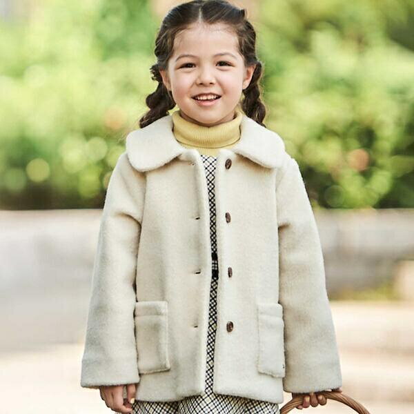 丸襟ボアショートコート(90~150cm)/ベベ(BeBe)