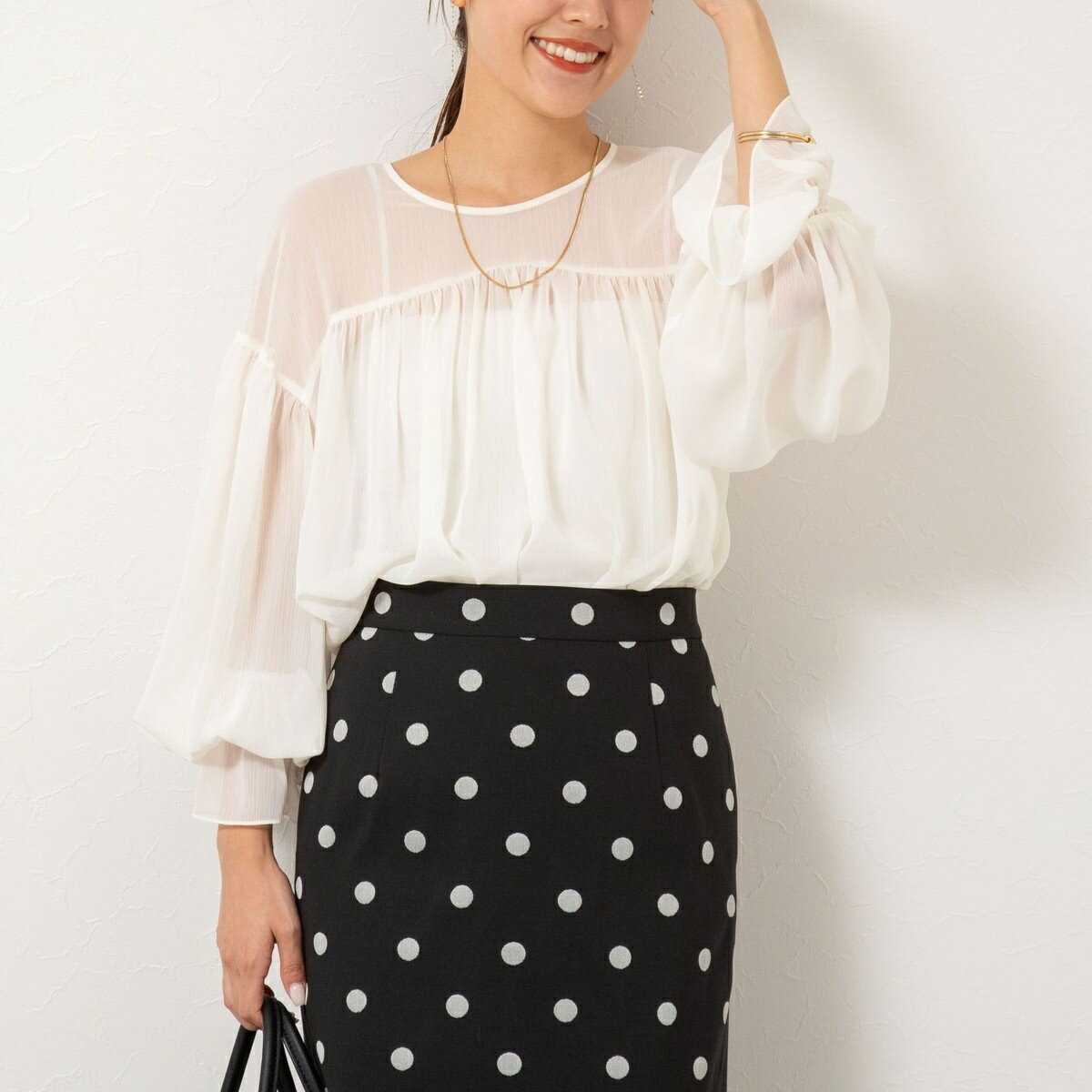 ウォッシャブル楊柳ギャザーブラウス／ノーリーズ（NOLLEY'S）