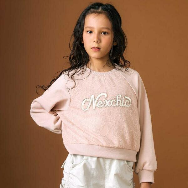 サテンパッチレース裏毛トレーナー(110~150cm)／ネクシック（nexchic）