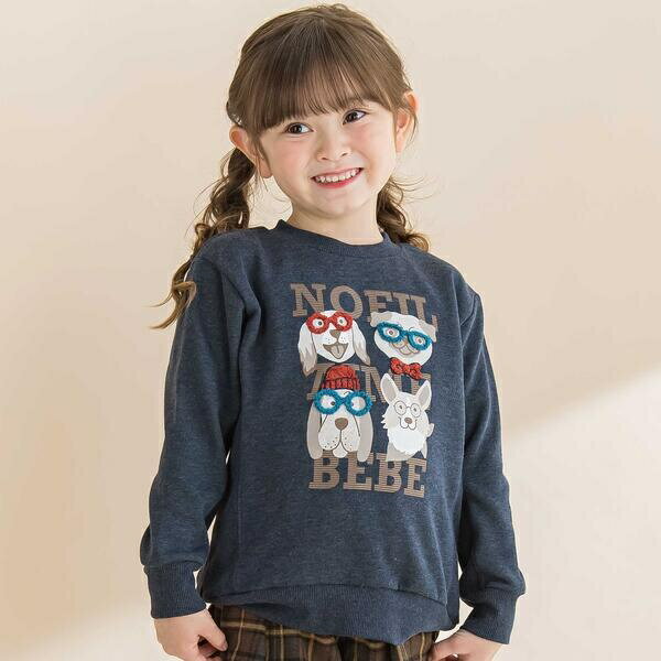 杢裏毛サガラ刺しゅうトレーナー(80~130cm)／ノイユ エーム ベベ（Noeil aim BeBe）